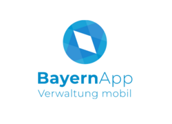 Logo Bayern App. Beim Klicken öffnet sich die Informationsseite zur Bayern App vom Bayerischen Staatsministerium für Digitales.