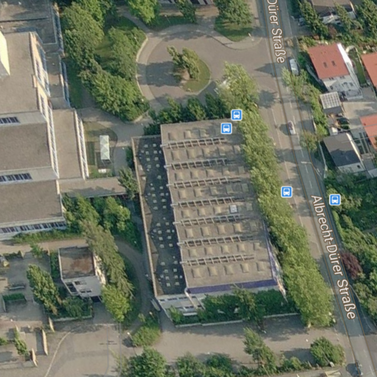 Bild Sporthalle Gymnasium Oberasbach als Luftaufnahme