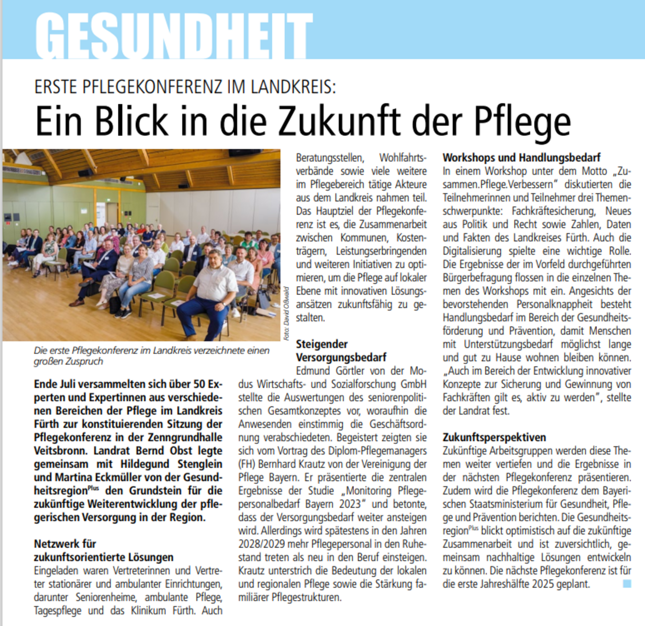 Pressearitkel zur Pflegekonferenz