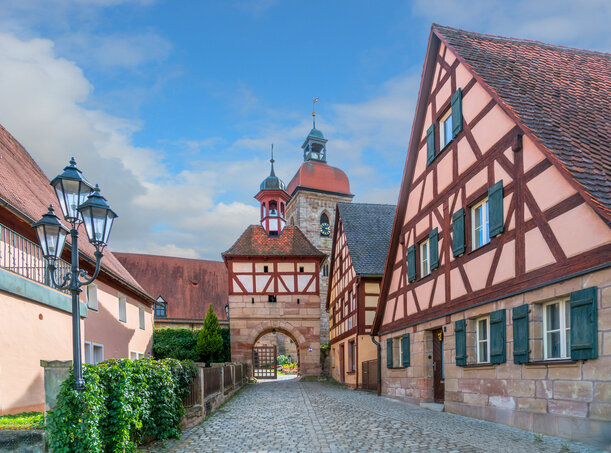 Das Bild zeigt die historische Architektur in Roßtal.