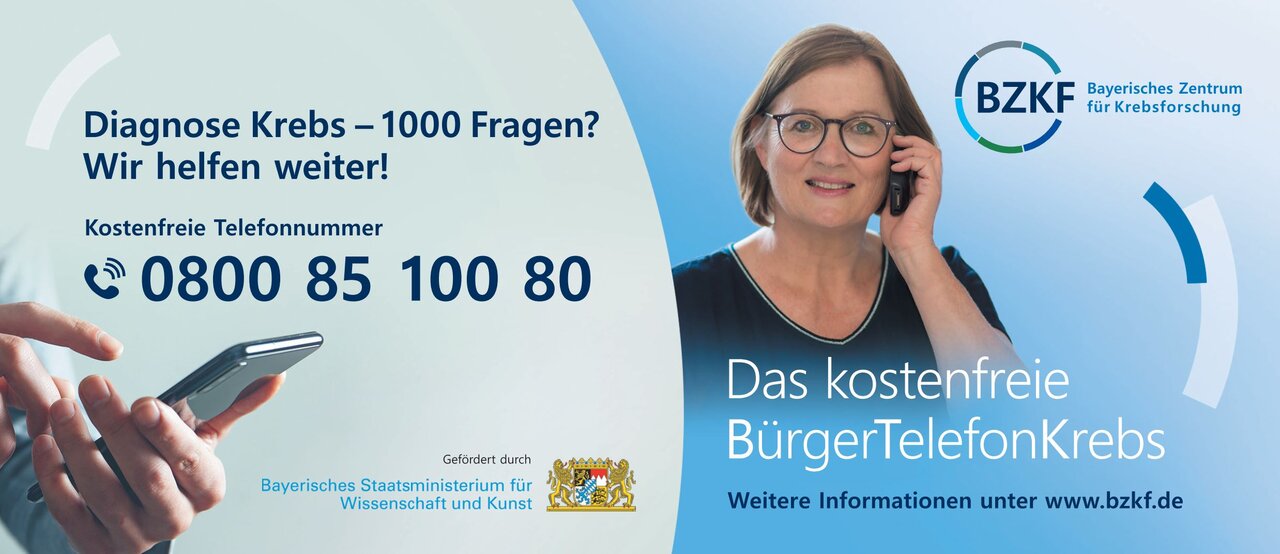 Werbeplakat für das Krebs Bürgertelefon.
