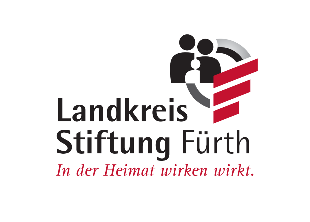 Das Logo der Landkreisstiftung mit dem Slogan: "Landkreis Stiftung Fürth - In der Heimat wirken wirkt."